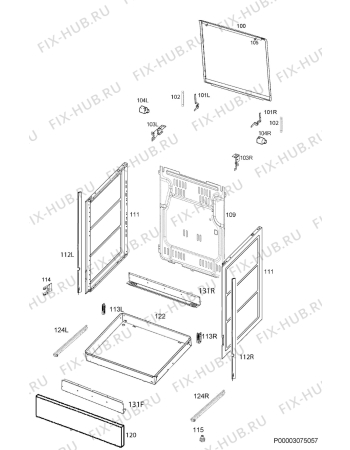 Взрыв-схема плиты (духовки) Electrolux EKG951107W - Схема узла Housing 001